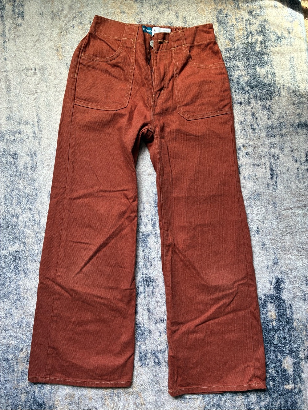 Girls Wide-Leg Rust Orange Jeans